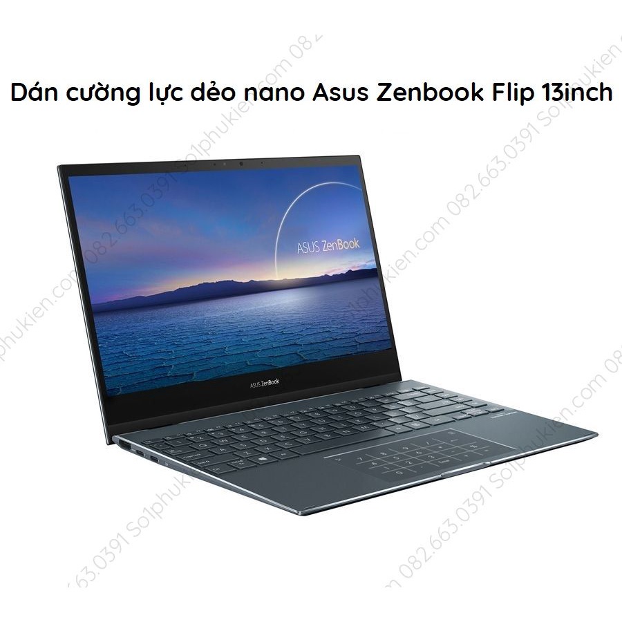 Dán cường lực màn hình Laptop Asus Zenbook Flip 13 inch dẻo nano chuẩn 9H+ bền, chống bể, trong suốt