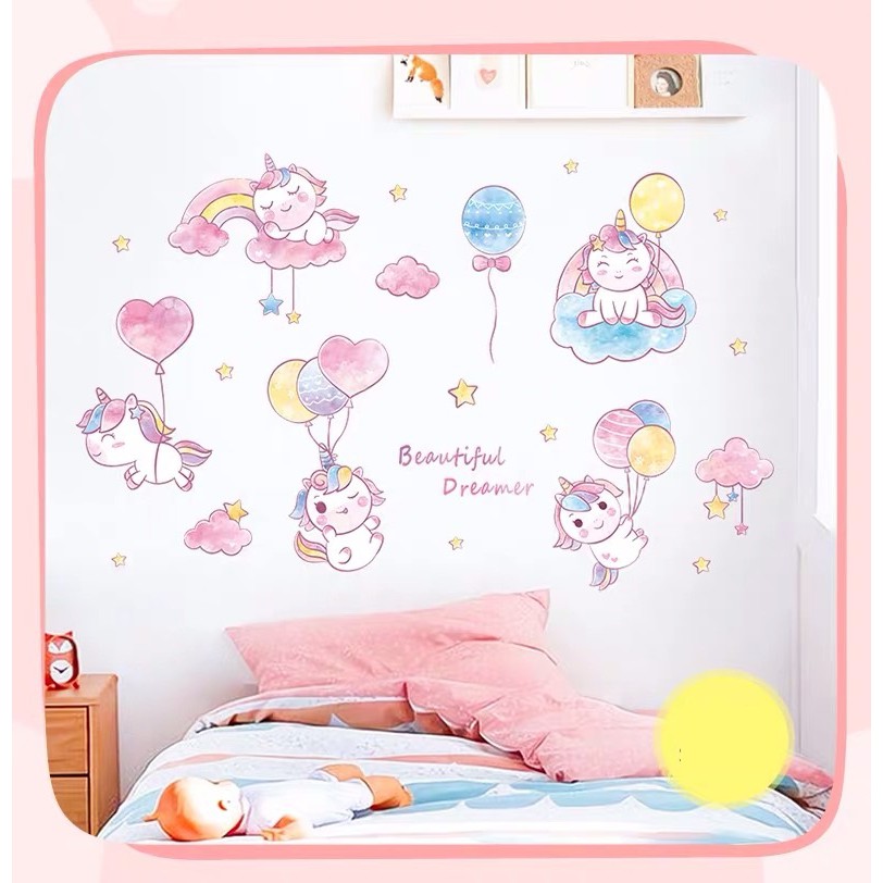 Decal dán tường Pony bóng bay A86 - Decal dán tường Hàn Quốc