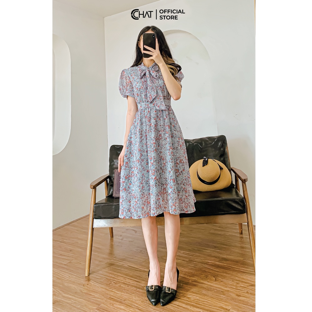 Váy nữ cổ nơ khuy bèo TT CCHAT | BigBuy360 - bigbuy360.vn