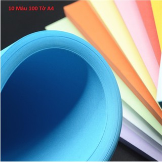 Giấy Chuyên Dụng Gấp Origami A4 Nhiều Màu 100 Tờ (2 Mặt Đều Có Màu)