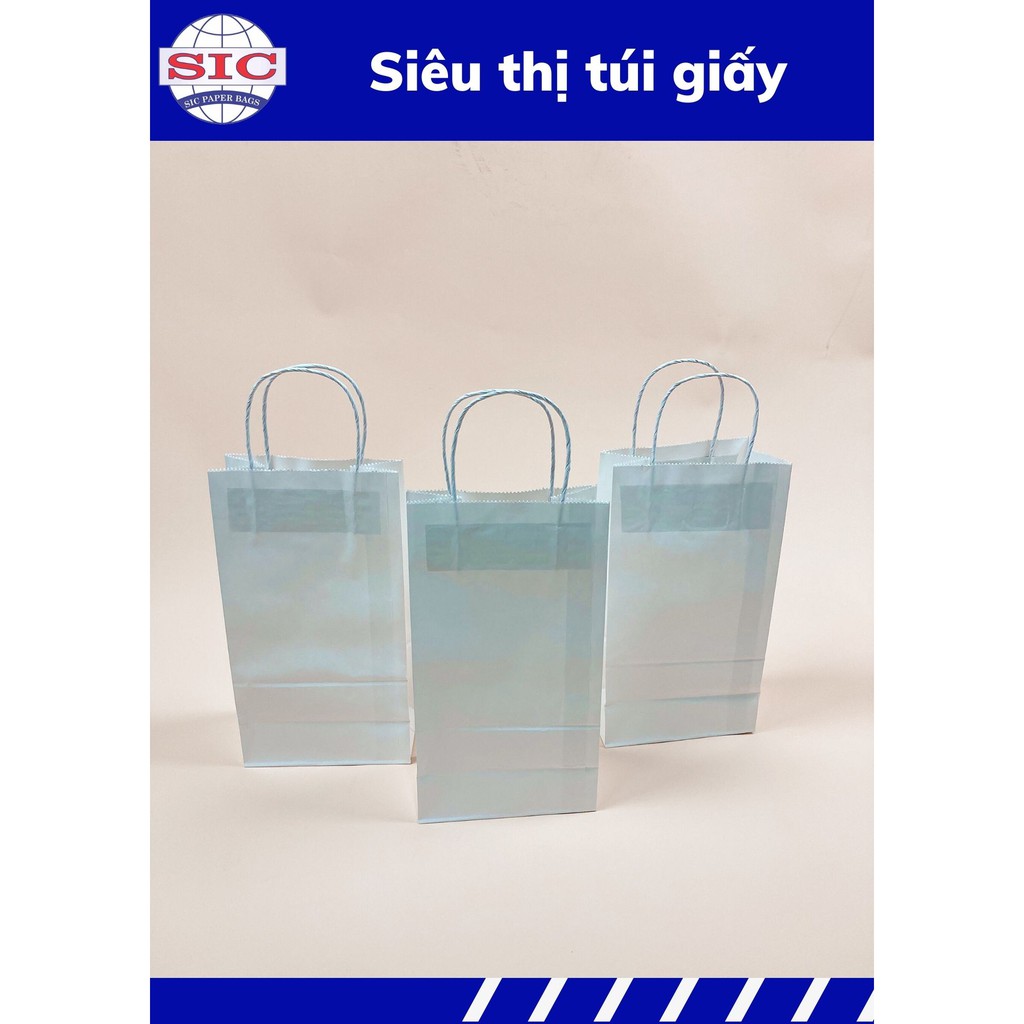 (50 chiếc)Túi giấy xi măng - TÚI GIẤY KRAFT S9: 15.5x9x28cm CÓ QUAI ( ẢNH THẬT)