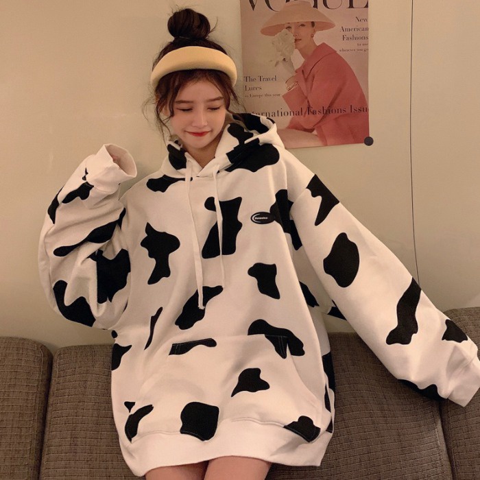 Áo bò sữa hoodie nữ form rộng Ulzzang, Áo hoodie nam nữ Hàn Quốc phiên bản mới 🌺 Em Gấu Shop🌺