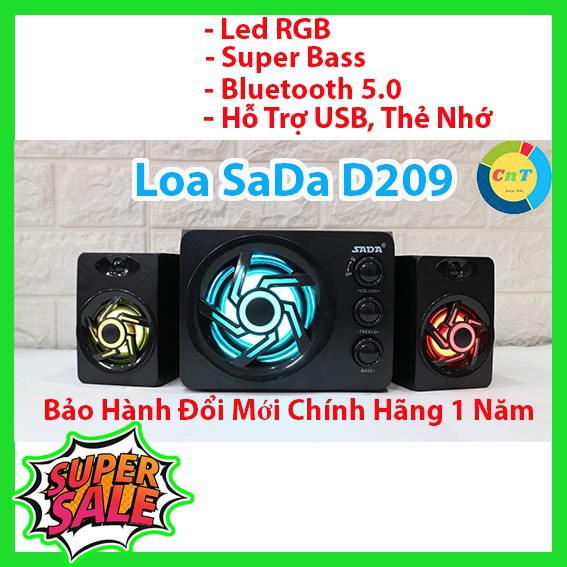 Loa Bluetooth SaDa D209 Bass và RGB - Vô Địch Trong Tầm Giá