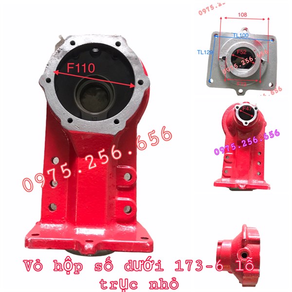 Vỏ hộp số dưới 173-6 lỗ trục nhỏ phụ tùng máy nông ngiệp phụ tùng Hùng Lỳ