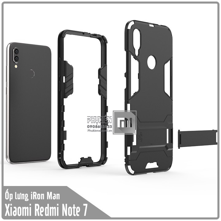 FREESHIP ĐƠN 99K_Ốp lưng Xiaomi Redmi Note 7 iRON - MAN Nhựa PC cứng viền dẻo chống sốc