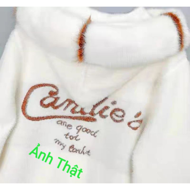 ÁO KHOÁC MŨ LÔNG PHỐI LEN CARDIGAN