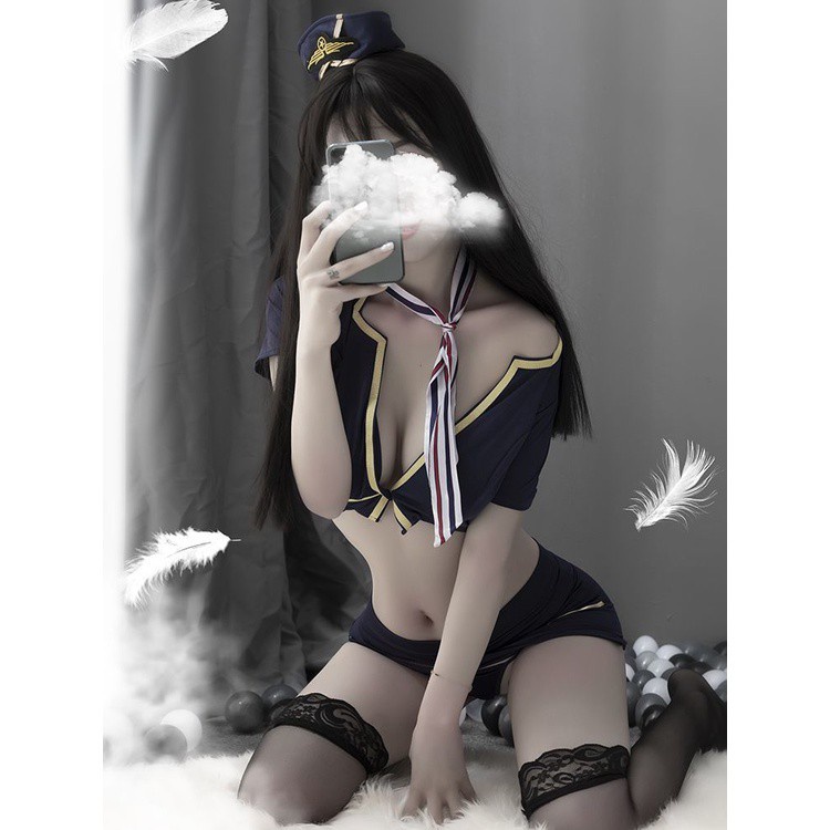 Bộ Đồ Ngủ Hóa Trang Tiếp Viên Hàng Không Quyến Rũ Cho Nữ | BigBuy360 - bigbuy360.vn
