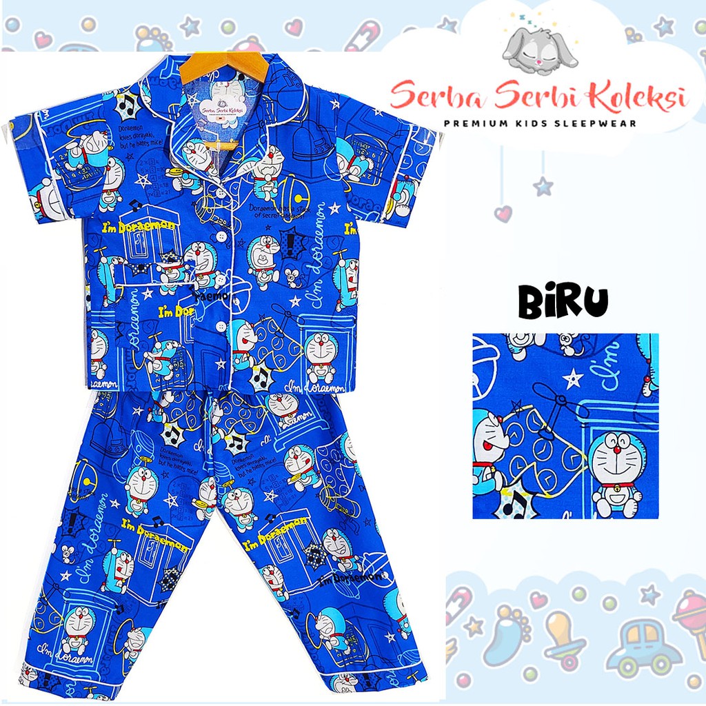 Doraemon Áo Choàng Ngủ Vải Cotton Họa Tiết Hoạt Hình Đáng Yêu Cho Bé