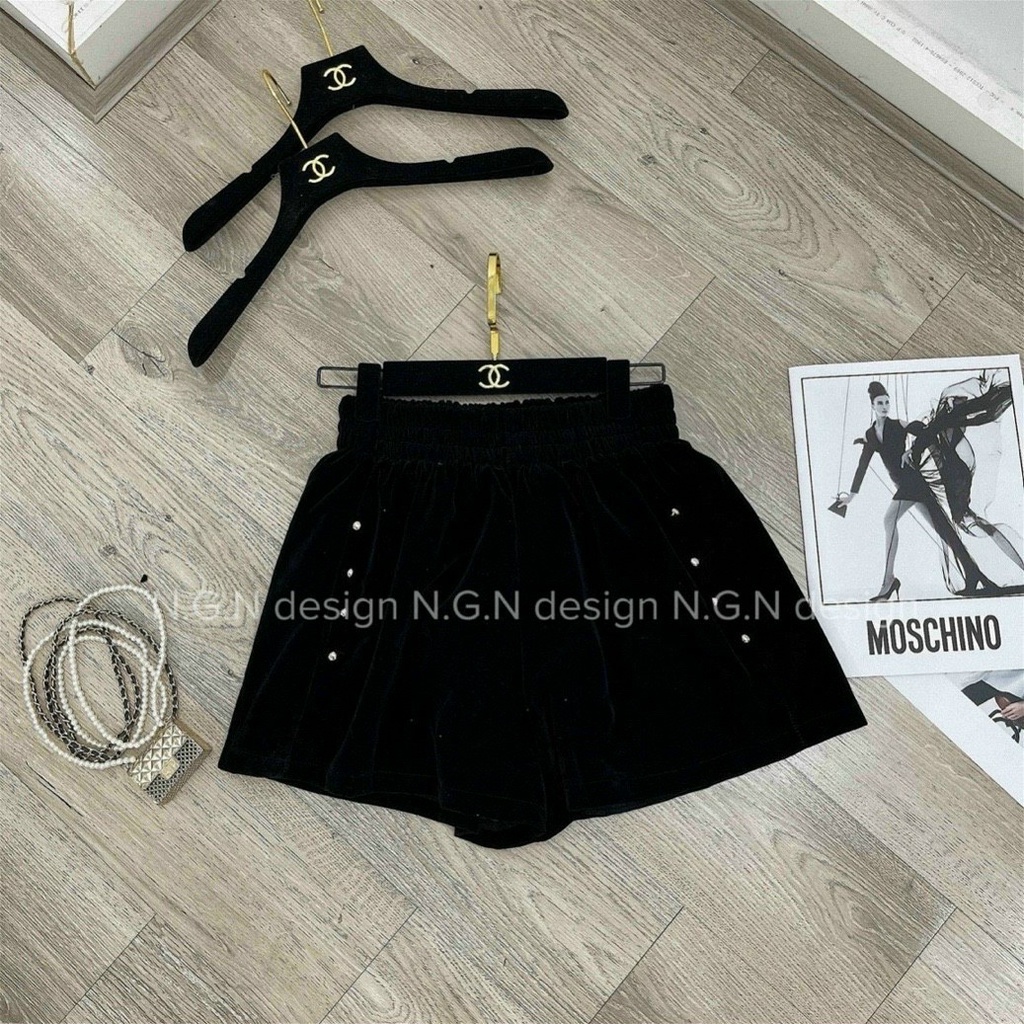 A24- Quần Sooc Nhung Đính Hạt | BigBuy360 - bigbuy360.vn