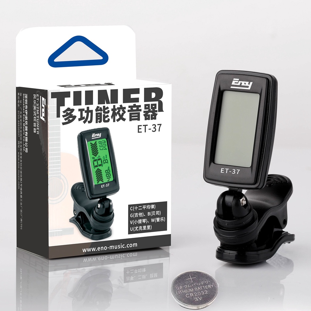 Kẹp lên dây tuner đàn guitar / bass/ violin / ukulele mini LEKATO đa năng máy chỉnh dây màn hình LCD