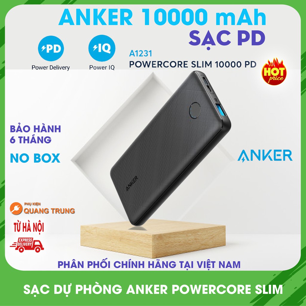 Pin sạc dự phòng Anker PowerCore Slim 10000 PD - A1231