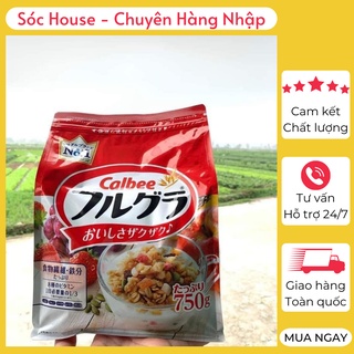 Ngũ cốc Calbee Nhật Bản ⚡ CHUẨN NỘI ĐỊA ⚡ Ngũ cốc hoa quả sấy khô ăn kiêng giảm cân, mix sữa chua ăn sáng 750Gr