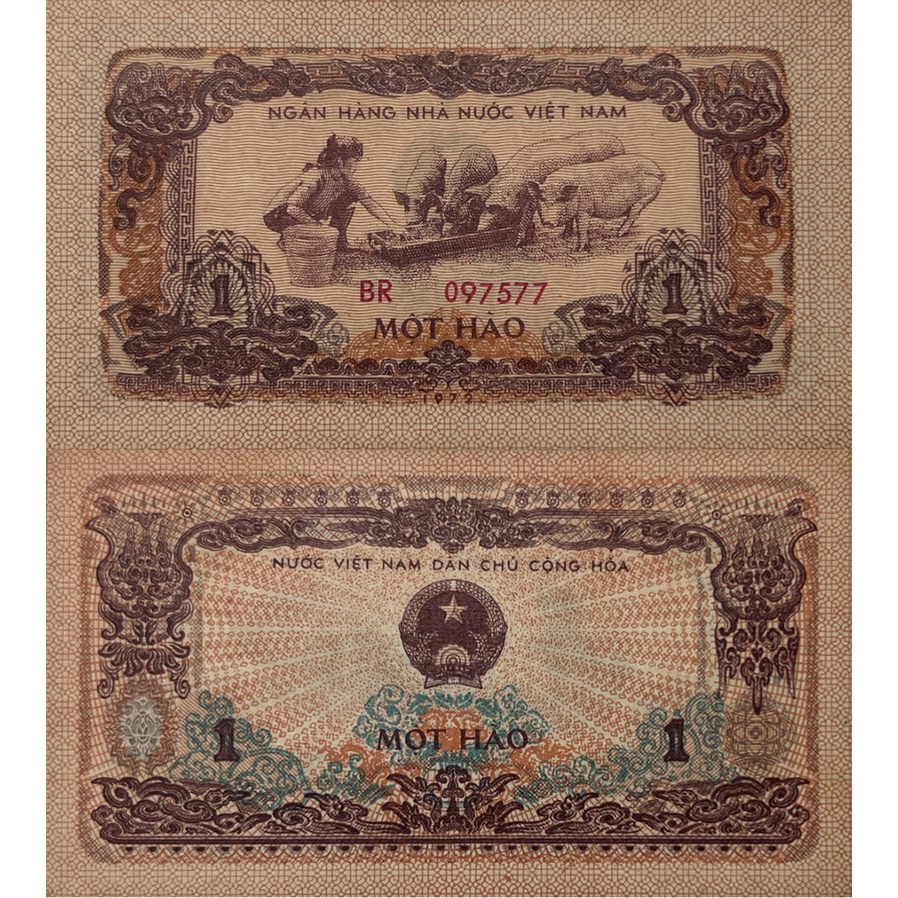 Tờ 1 Hào Bắc Việt Nam (North Vietnam) 1972