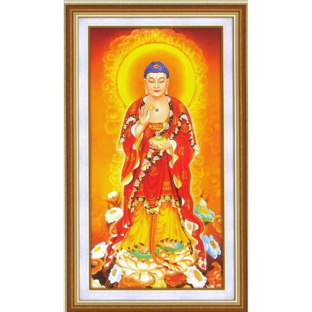 Tranh thêu Phật A Di Đà A1126 - kích thước: 40 * 70cm. (TRANH CHƯA LÀM)