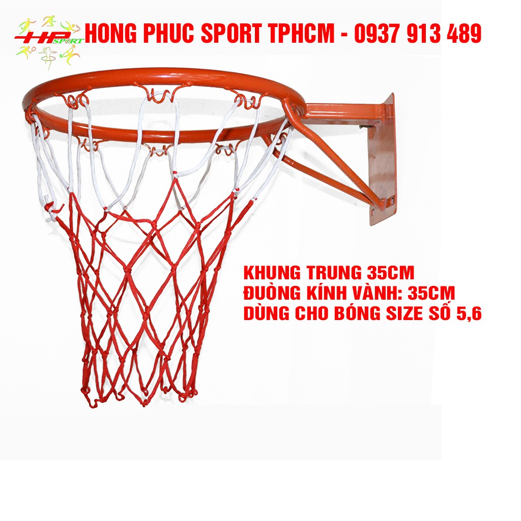 Khung bóng rổ - vành bóng rổ treo tường 40 45 cm, size số 3 5 6 7 - mini cho bé và thi đấu, sơn tĩnh điện dầy