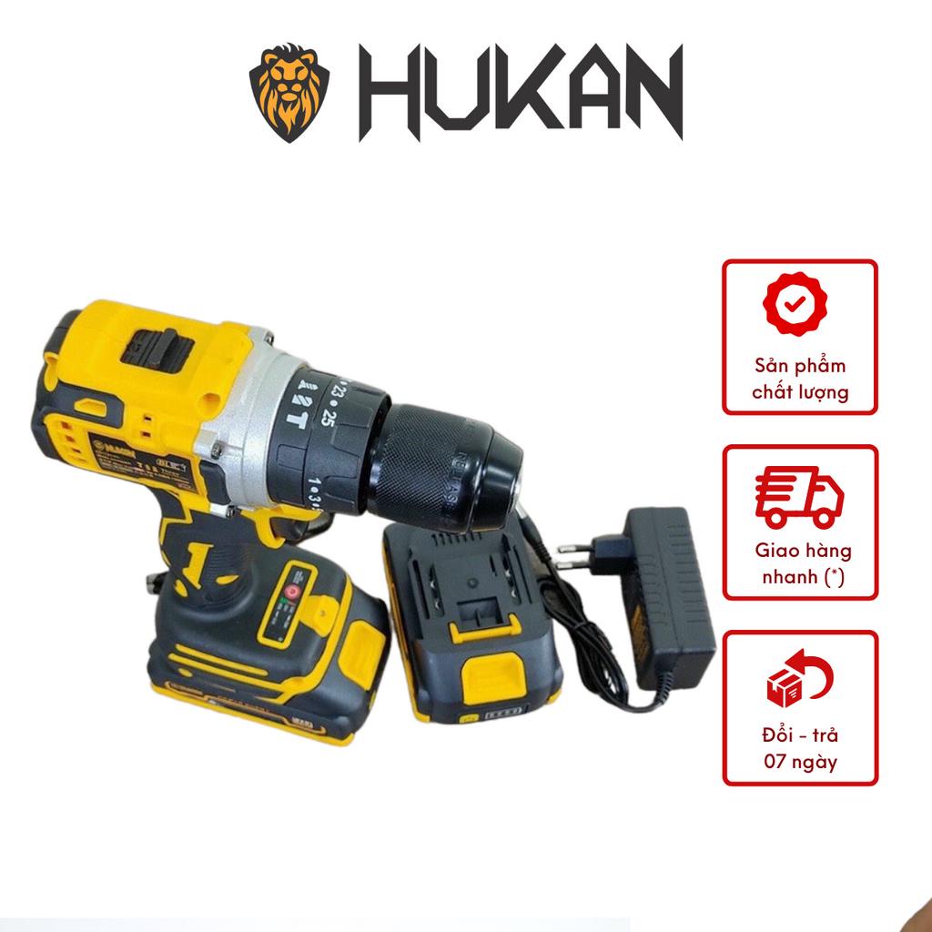 Máy Khoan Pin HUKAN HK-CDR0065 Ba Chức Năng Có Búa, Không Chổi Than, Đầu Kẹp 10mm Chính Hãng
