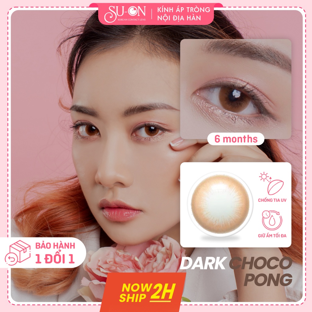 Lens nâu tây ANLEE BROWN, kính áp tròng Hàn Quốc chính hãng 14,2mm, lens cận 6 tháng êm mềm