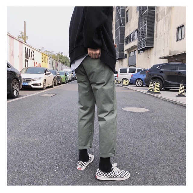 DG▲▩(HÀNG ORDER) QUẦN KAKI NAM XĂN ỐNG MÀU XANH RÊU