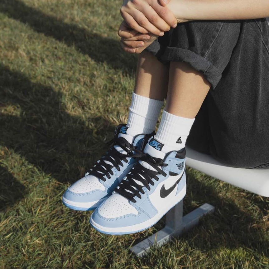 Giày Jordan 1 High University Blue, Giày Thể Thao Air Jordan Xanh Móc Đen, Giày JD1 Cổ Cao Cao Nam Nữ Hot 2021