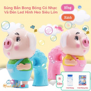 Súng Bắn Bong Bóng Có Nhạc Và Đèn Led Hình Heo - Siêu Lớn