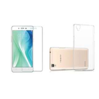 Bộ 1 kính cường lực và ốp lưng dẻo cho oppo a35 / f1 / f1w