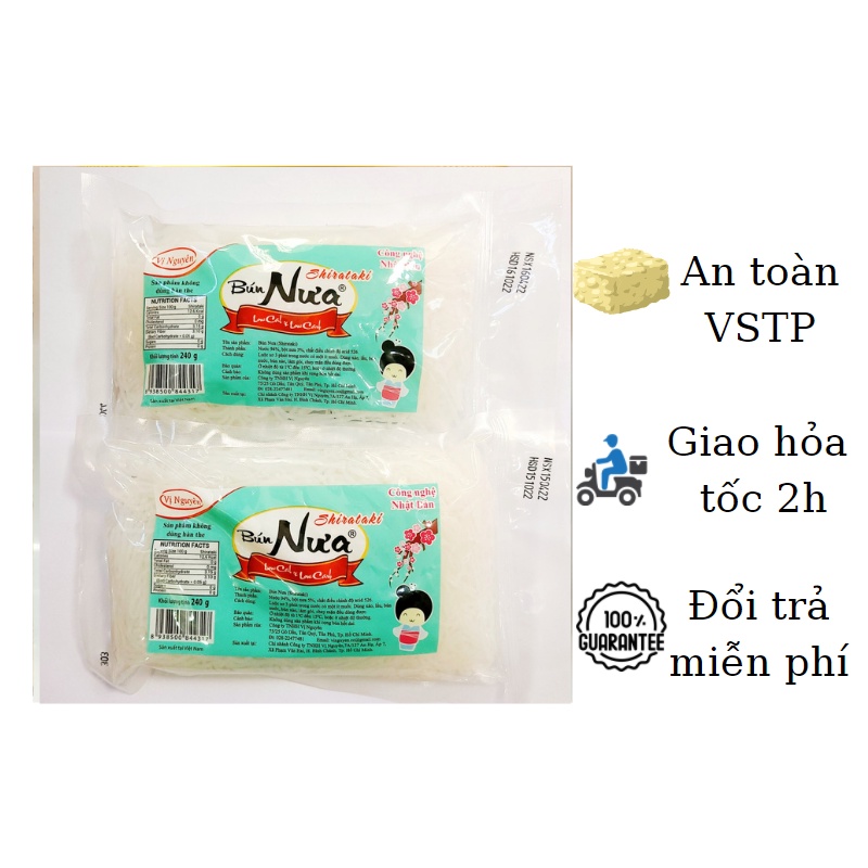 Combo 10 gói bún nưa Vị Nguyên 240gr thực phẩm dành riêng cho người ăn kiêng ăn KETO