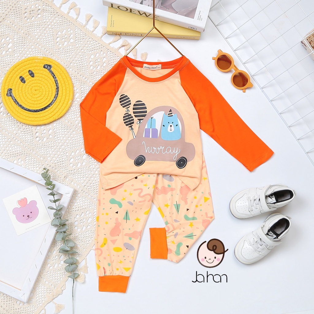 [SALE] Bộ Dài Tay Cho Bé Trai, Bé Gái Minky Mom Vải Thun Lạnh Gấu Pooh, Đồ Bộ Cho Bé Mặc Nhà Thu Đông MKMTD2201