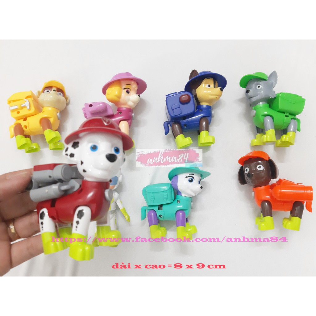 MÔ HÌNH ĐỒ CHƠI BIỆT ĐỘI CHÓ CỨU HỘ PAW PATROL - NO.GG5 - 08 NHÂN VẬT - SIÊU ĐẸP