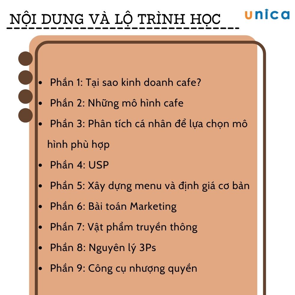 Khóa học Nghệ thuật xây dựng chuỗi quán cafe, từ A đến Z , Gv Hoàng Tùng UNICA.VN