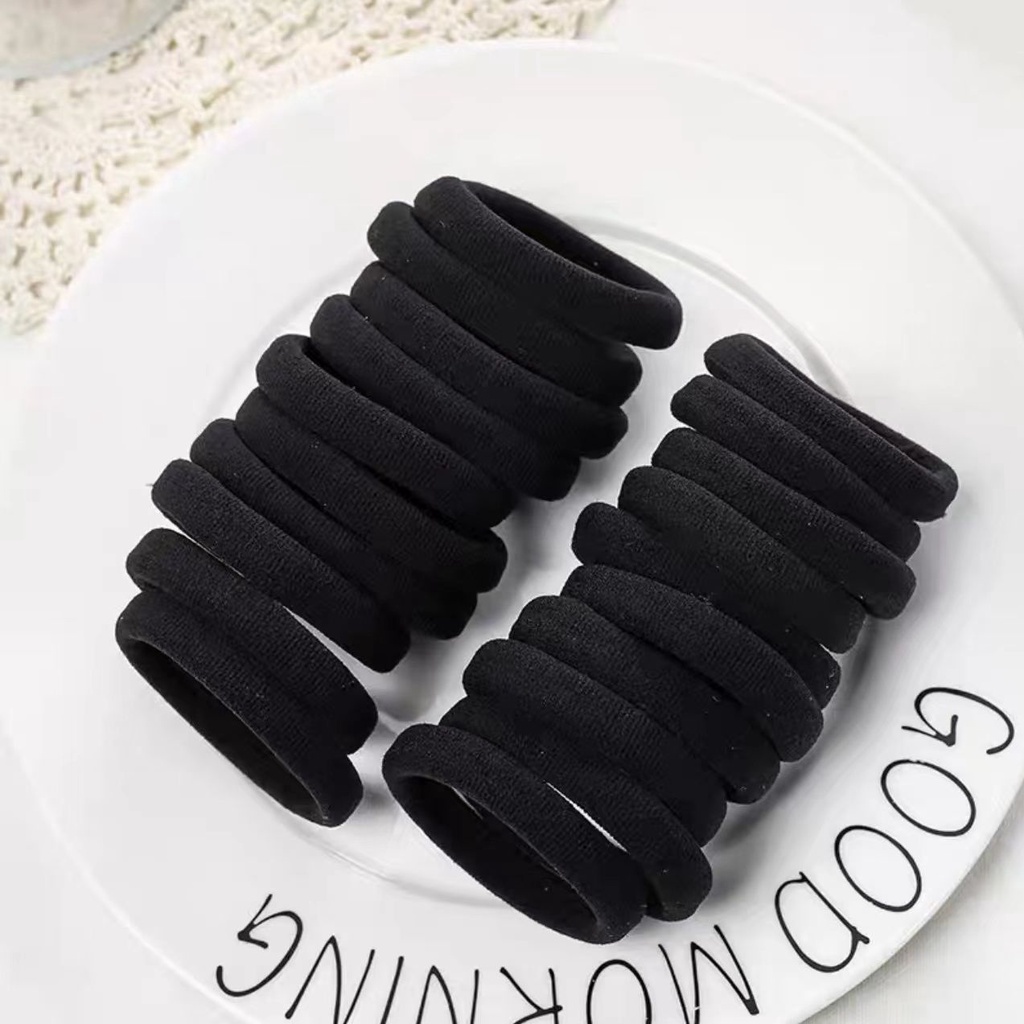 Dây Buộc Tóc Cao Su Dày Co Giãn Không Đường May Phong Cách Hàn Quốc