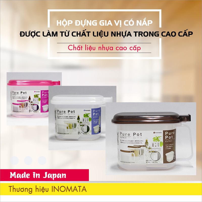 ⭐️Hàng Nhật⭐️Hộp PurePot đựng gia vị nhựa Inomata 720ml