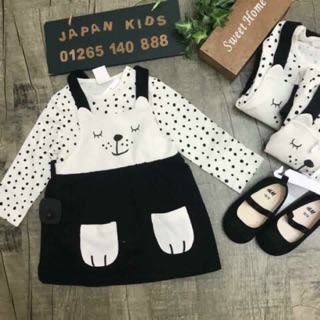Set yếm đen 9-12m