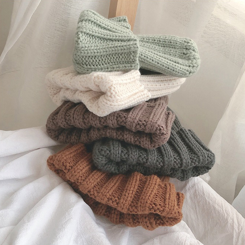 Mũ Trùm Đầu Dệt Kim Màu Trơn Giữ Ấm Cho Phái Nữ