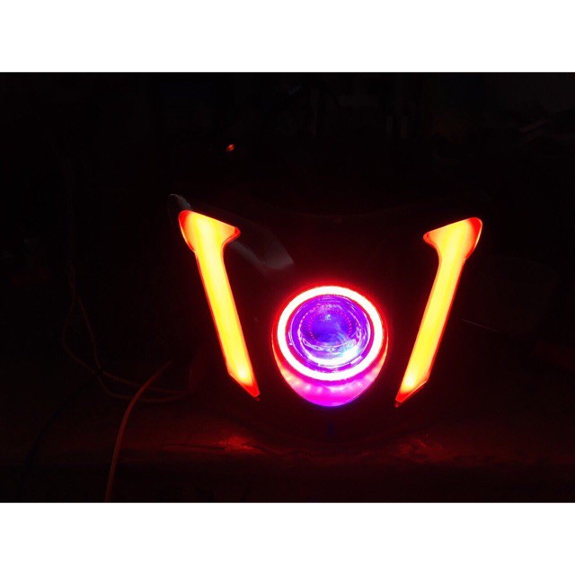 Pha đèn full Led Audi kết hợp Gương cầu cho Exciter 150 Exciter 135