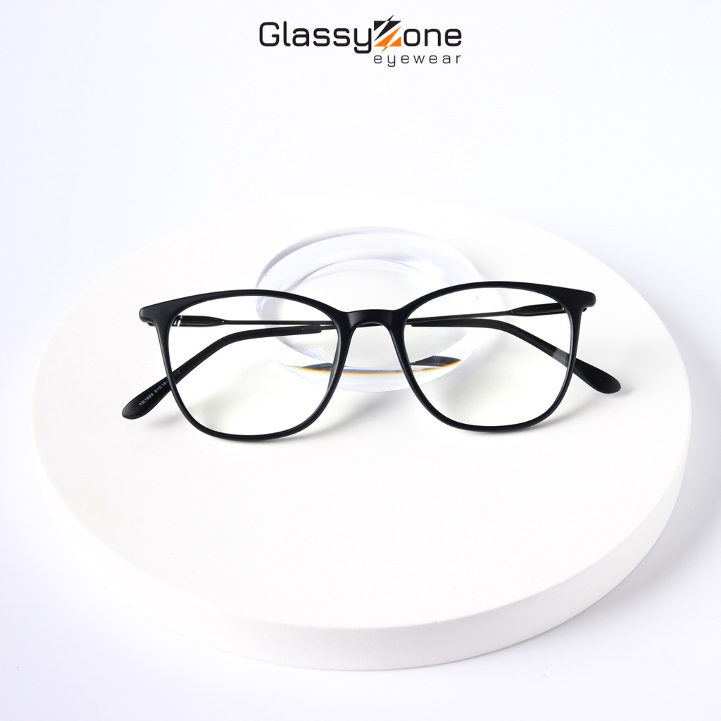 Gọng kính cận, Mắt kính giả cận nhựa dẻo Form vuông Unisex Nam Nữ thanh mảnh Crane - GlassyZone