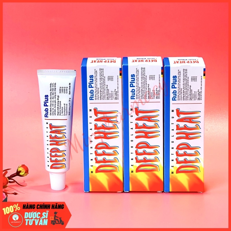 Gel xoa tại chỗ DEEP HEAT Rub Plus Giảm đau nhức, mỏi cơ 30g - Minpharmacy