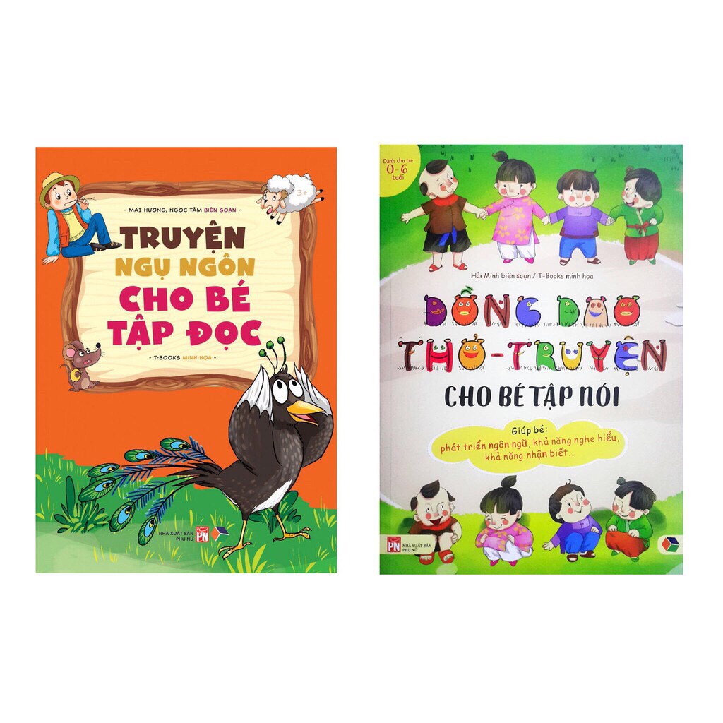 Sách - combo truyện ngụ ngôn cho bé tập đọc + đồng dao, thơ, truyện cho bé tập nói (bộ 2 cuốn)