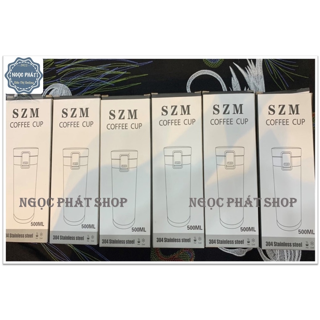 Bình giữ nhiệt, bình coffee Inox 2 lớp SUS 304 nắp bật tiện dụng 500ml
