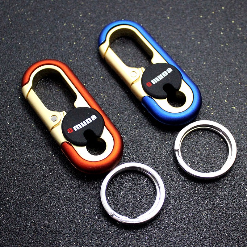 Móc treo chìa khoá xe thương hiệu OMUDA cao cấp có chốt treo đĩa quần 3746 viền đồng