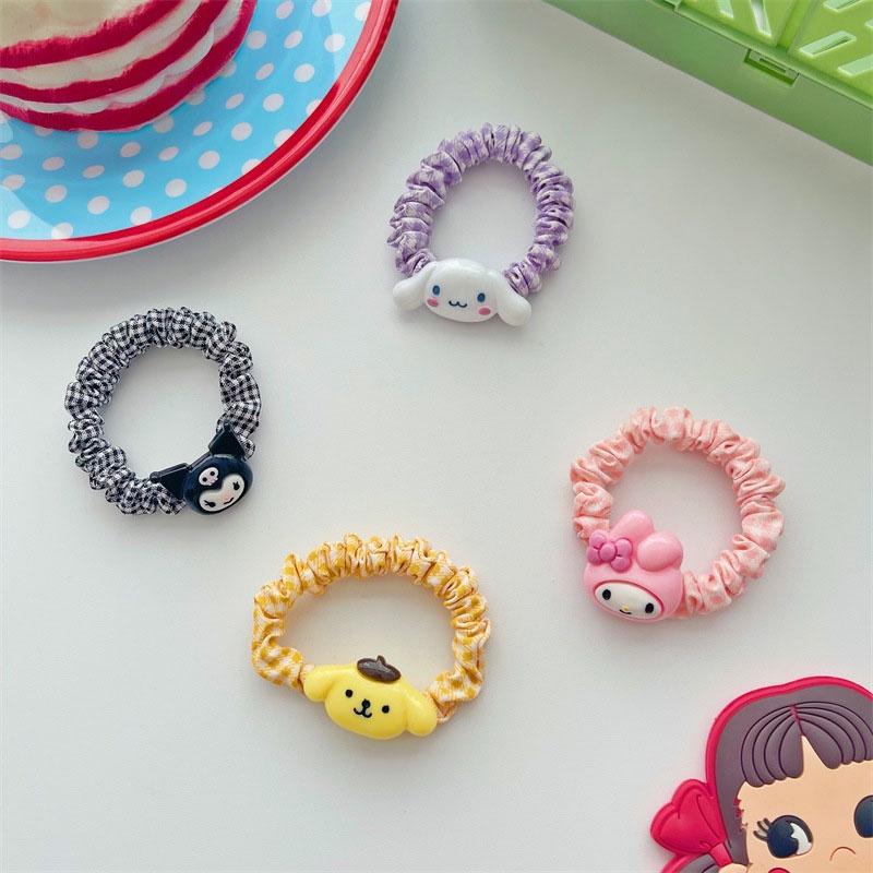 SANRIO Dây Cột Tóc Cao Su In Họa Tiết Hoạt Hình Dễ Thương Thời Trang Cho Nữ