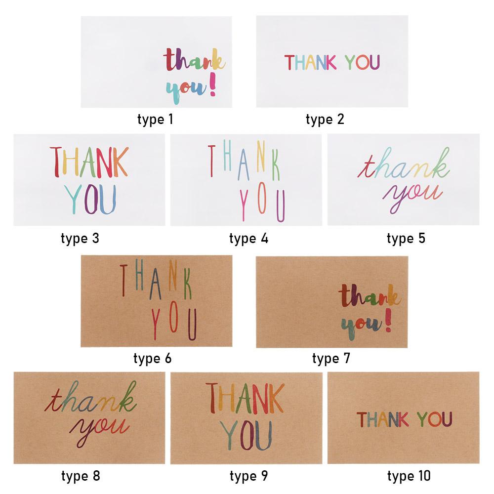 Set 24 / 30 Tấm Thẻ Giấy Kraft Trắng / Trắng In Chữ Thank You Dùng Để Trang Trí Thiệp