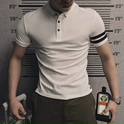 Áo Polo Nam Cổ Bẻ Kẻ Sọc tay  𝑪𝒉𝒂̂́𝒕 𝒄𝒐𝒕𝒕𝒐𝒏 100%- Ảnh Thật