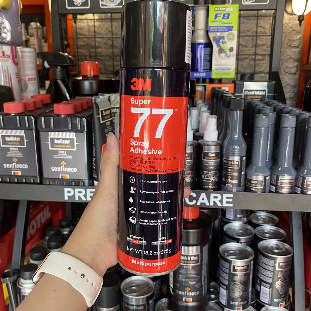 Keo Phun Xịt Đa Năng Chuyên Dán Các Vật Liệu Khác Nhau 3M 375g Super 77 Spray Adhesive chamsocxestore