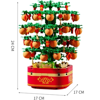 Đồ chơi Lắp ráp Mô hình Sembo 601145 (CÓ SẴN) good luck Orange tree Tết cây cam Chúc may mắn