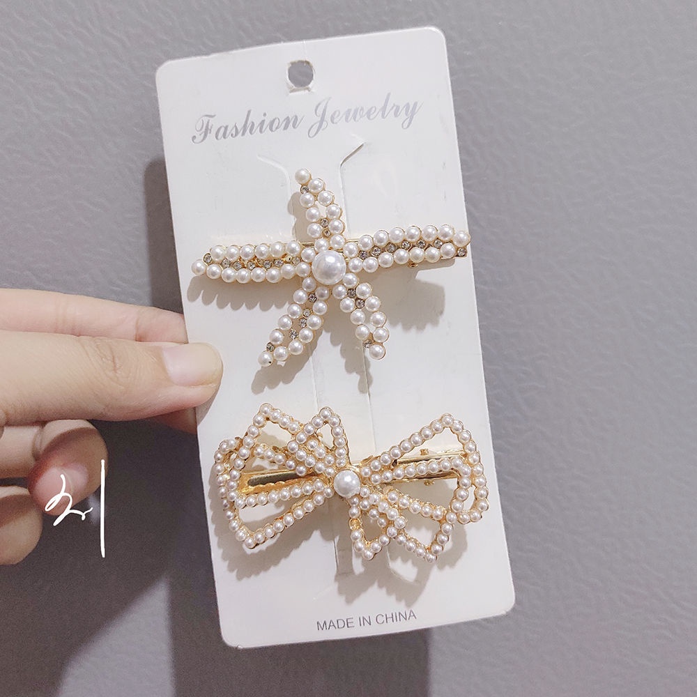 Kẹp Tóc Mái Đính Đá Phong Cách Hàn Quốc Cho Nữ