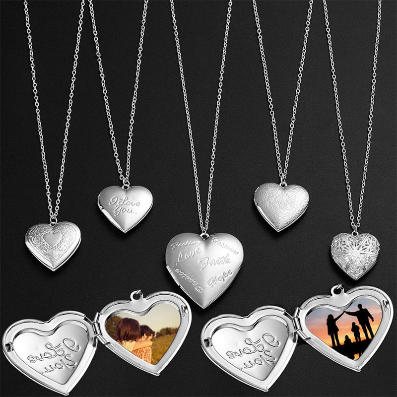 COME Heart Locket Mặt dây chuyền dành cho nữ Vòng cổ khung ảnh có thể mở cho gia đình