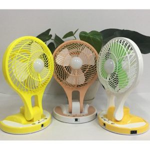 QUẠT SẠC TÍCH ĐIỆN SIZE TRUNG MS 5580 KIÊM ĐÈN LED ( GIAO MÃU NGẪU NHIÊN )