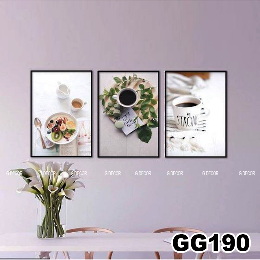 Tranh treo tường canvas khung gỗ 3 bức phong cách hiện đại Bắc Âu tranh decor trang trí phòng khách phòng ngủ bếp ăn 06