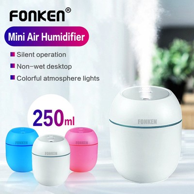 Fonken Máy phun sương tạo ẩm khuếch tán tinh dầu Trụ Trong 50ml Thông Minh Mini USB