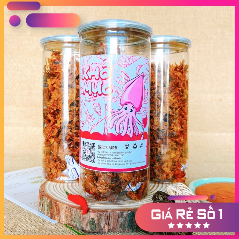 Mực xé tẩm vị Eric's Farm 250g, thấm vị, siêu ngon, ăn vặt Sài Gòn giá rẻ